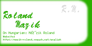 roland mazik business card